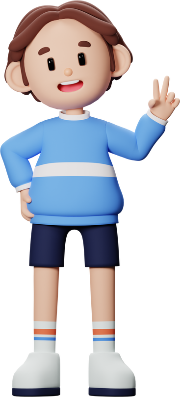 3D Boys Character in Cartoon Style